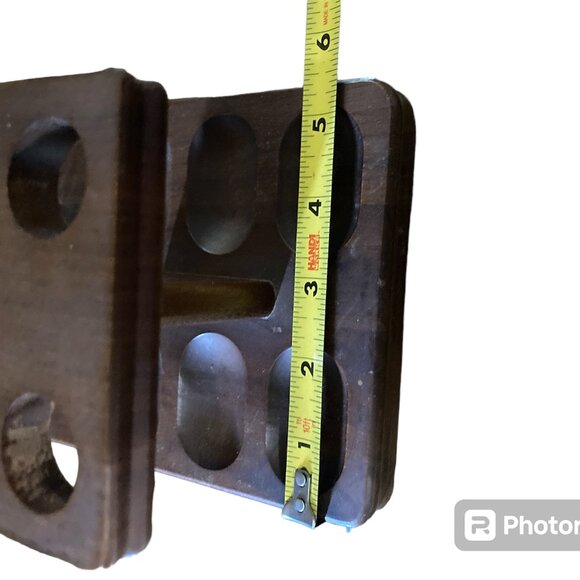 Vintage Deco 6 Pipe Walnut Tobacco Stand Ribbed Glass Humidor Decatur Industries - Picture 12 of 16